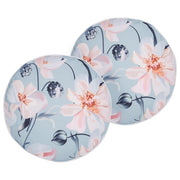 Set di 2 cuscini da esterno in tessuto di poliestere blu con motivo floreale ⌀ 40 giardino terrazzo eleganti