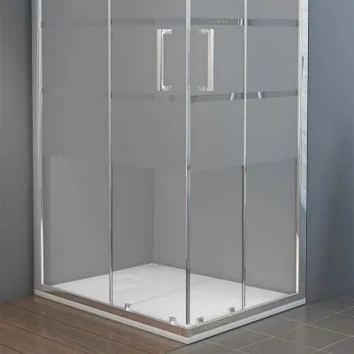 Box doccia angolare 80x90 cm doppio scorrevole in cristallo serigrafato Ted