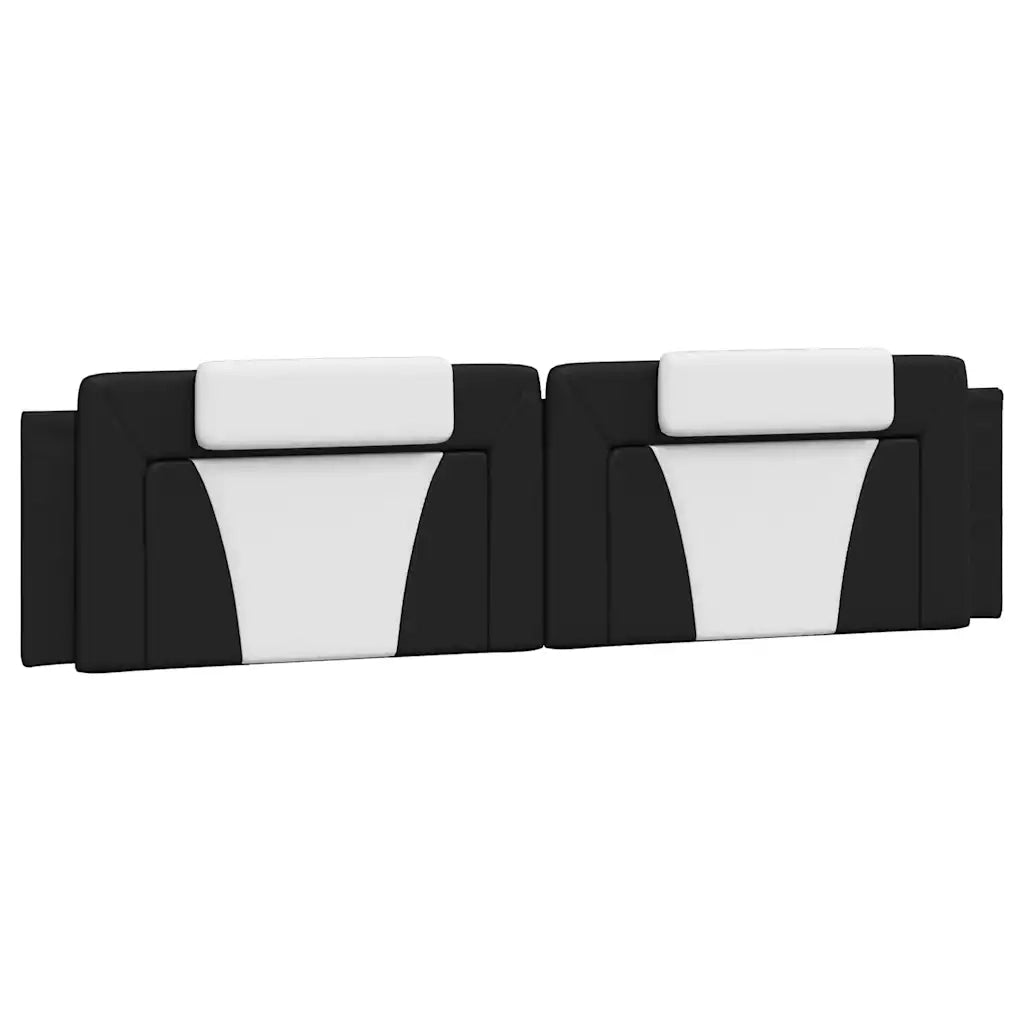 Giroletto Viana senza Materasso-Struttura Letto Bianco e Nero 200x200 cm in Similpelle
