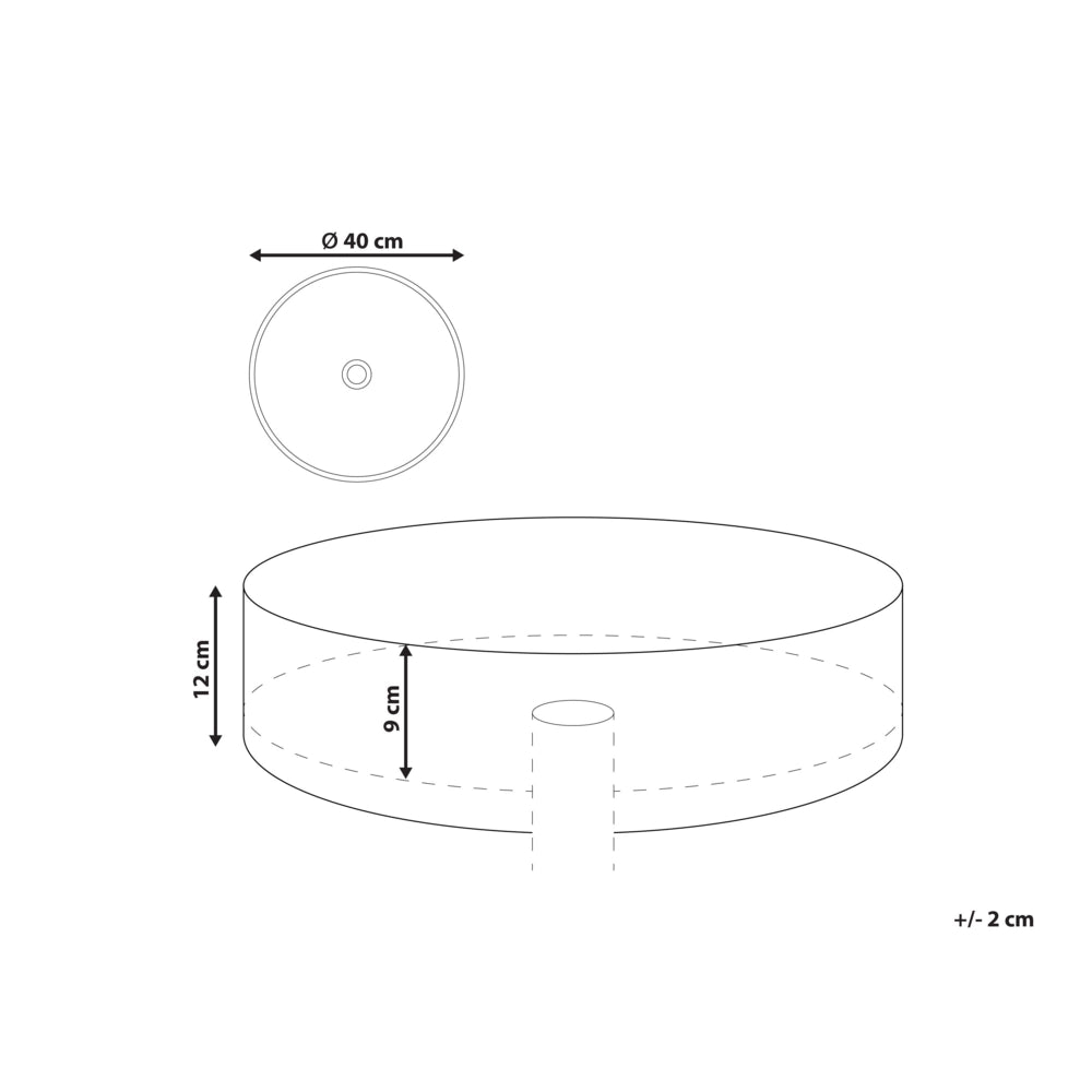 Lavabo da bagno in ceramica ⌀ 40 cm Bianco sporco stile glamour