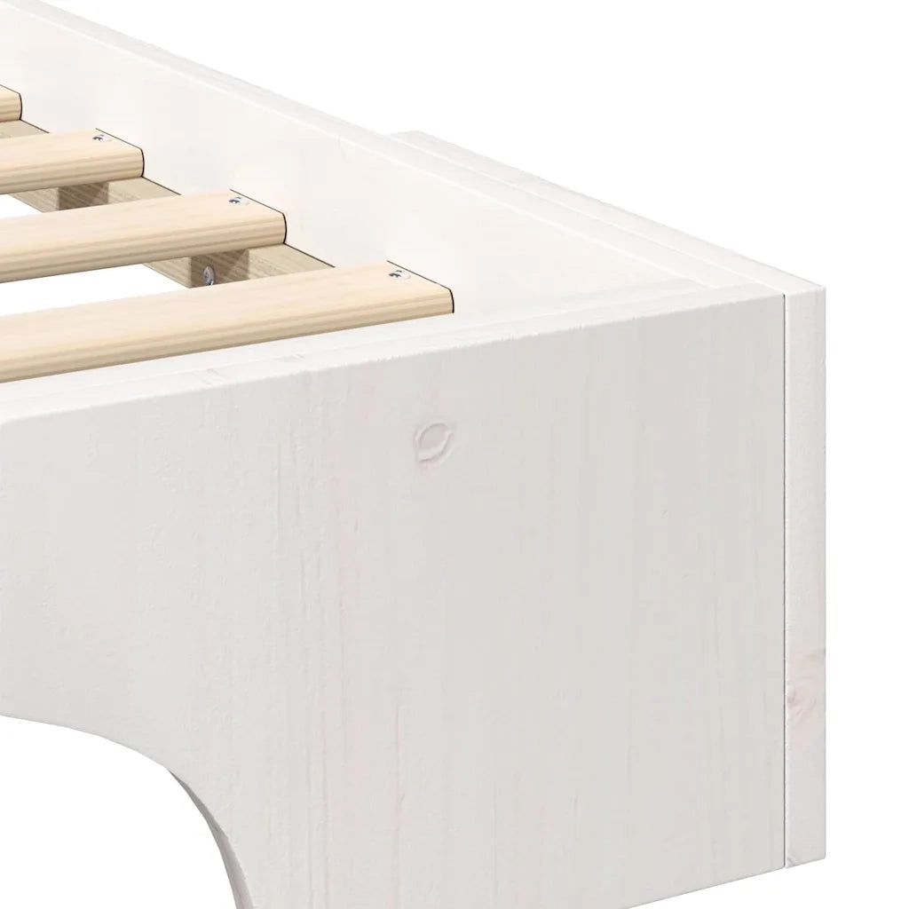 Struttura del letto Bianco 160 x 210 cm Pino massello