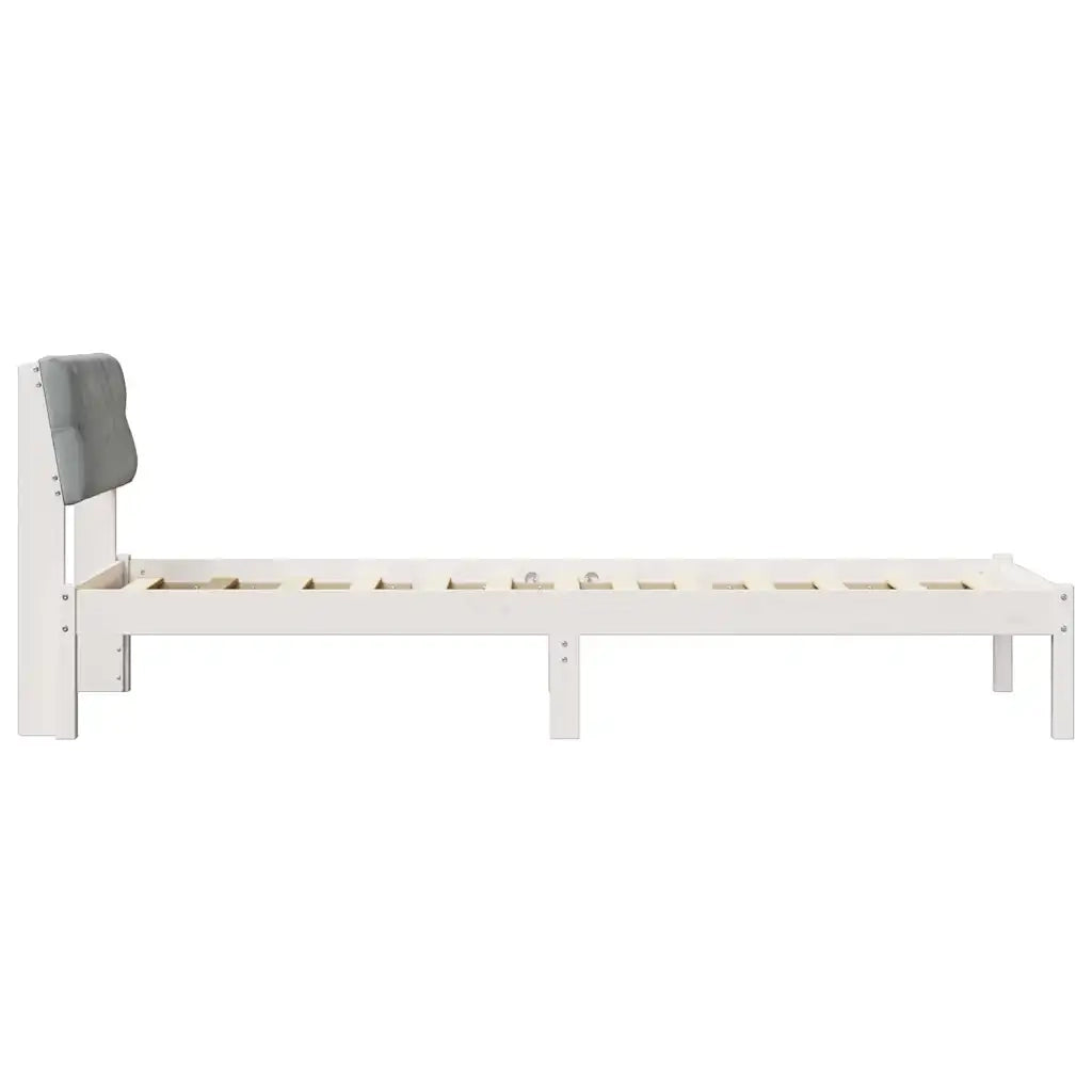 Struttura del Letto Bianco e grigio chiaro 75 x 190 cm 878653