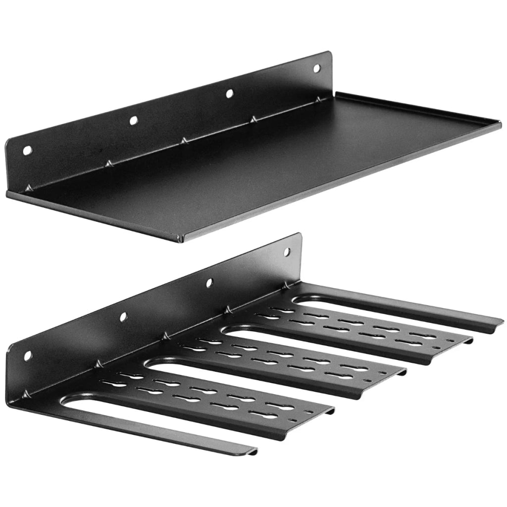 Organizer per utensili elettrici da parete 43 x 21,5 x 5 cm capacità 23 kg pratico per l'uso in garage moderno acciaio nero 20_0020876