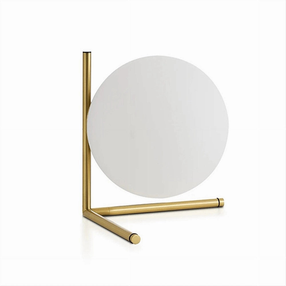 Trade Shop - Lampada Comodino Minimalista Lume Decorativo In Metallo Bronzo Sfera Abs G9 D34 -