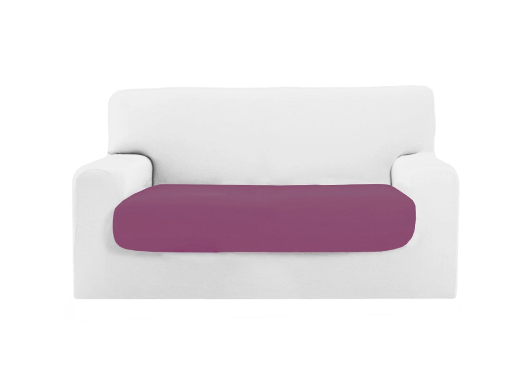 Copriseduta Sofà Elasticizzato Tinta Unita Smile Tessuto Millerighe - Seduta 3 Posti - Rosa Antico