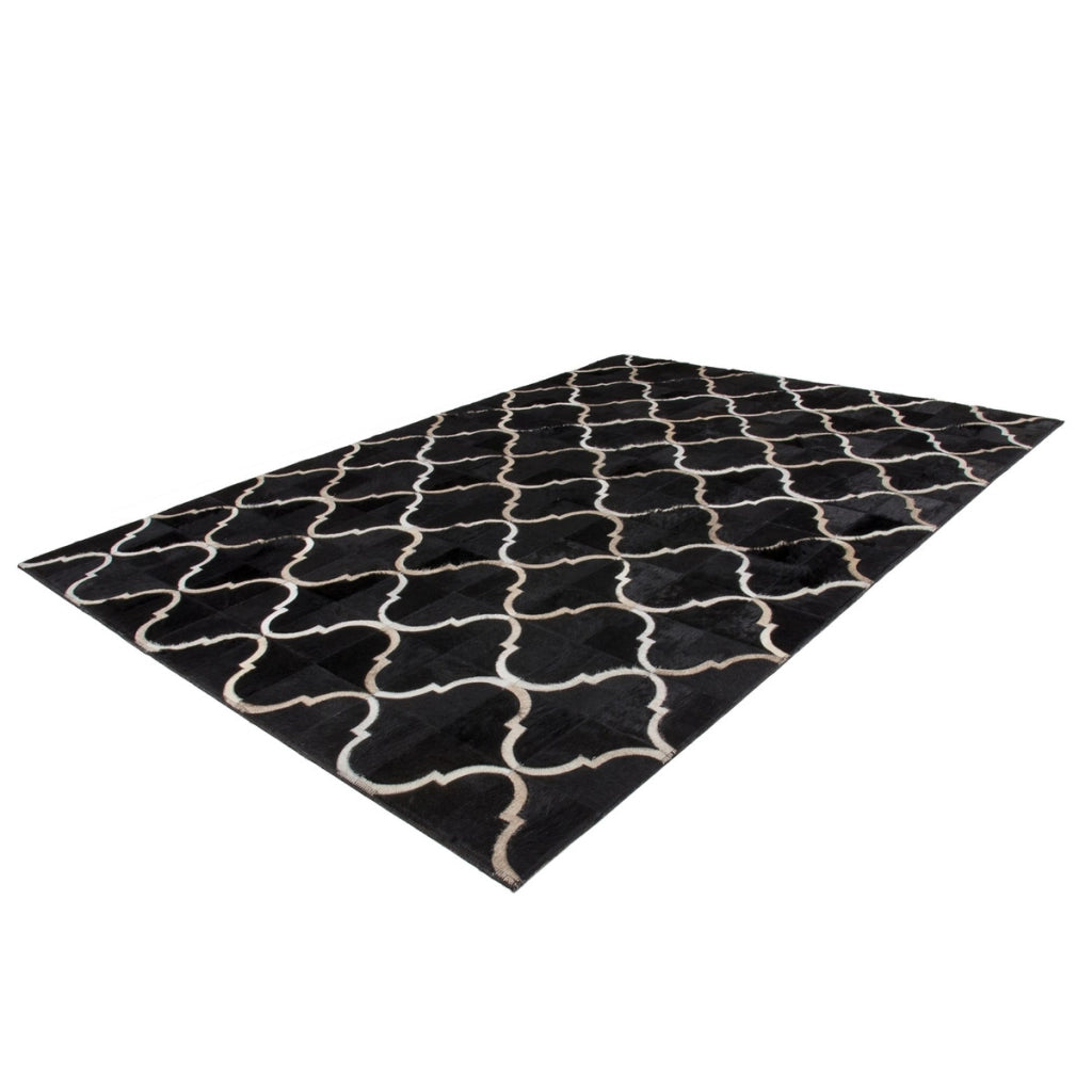 Tappeto in pelle Eclipse 300 nero fatto a mano