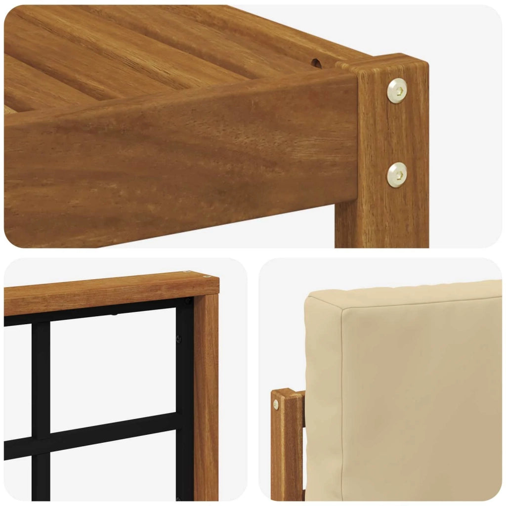 Set di divani da esterno con cuscino 7 pcs Naturale e Beige 3366056