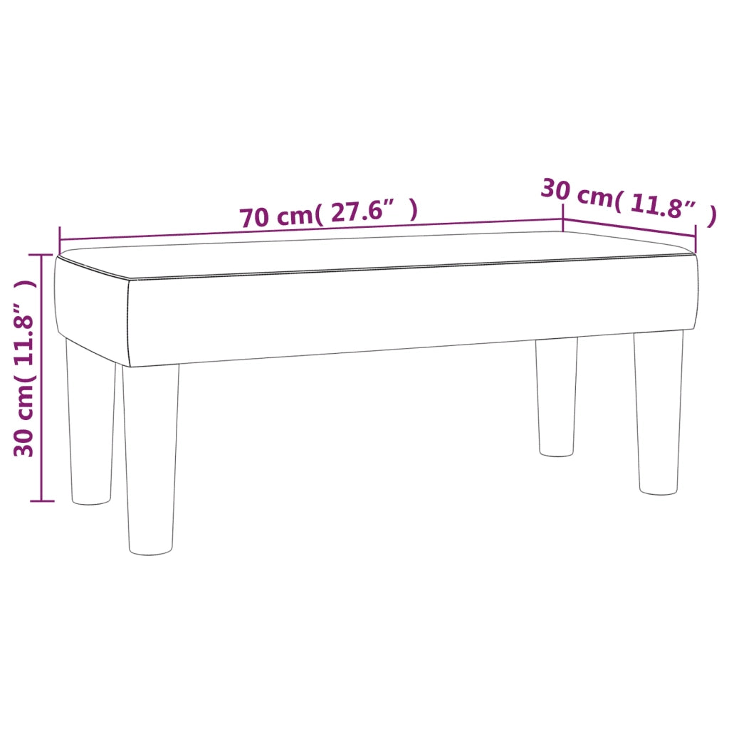 Panca Rosa 70x30x30 cm in Velluto CFW7041960