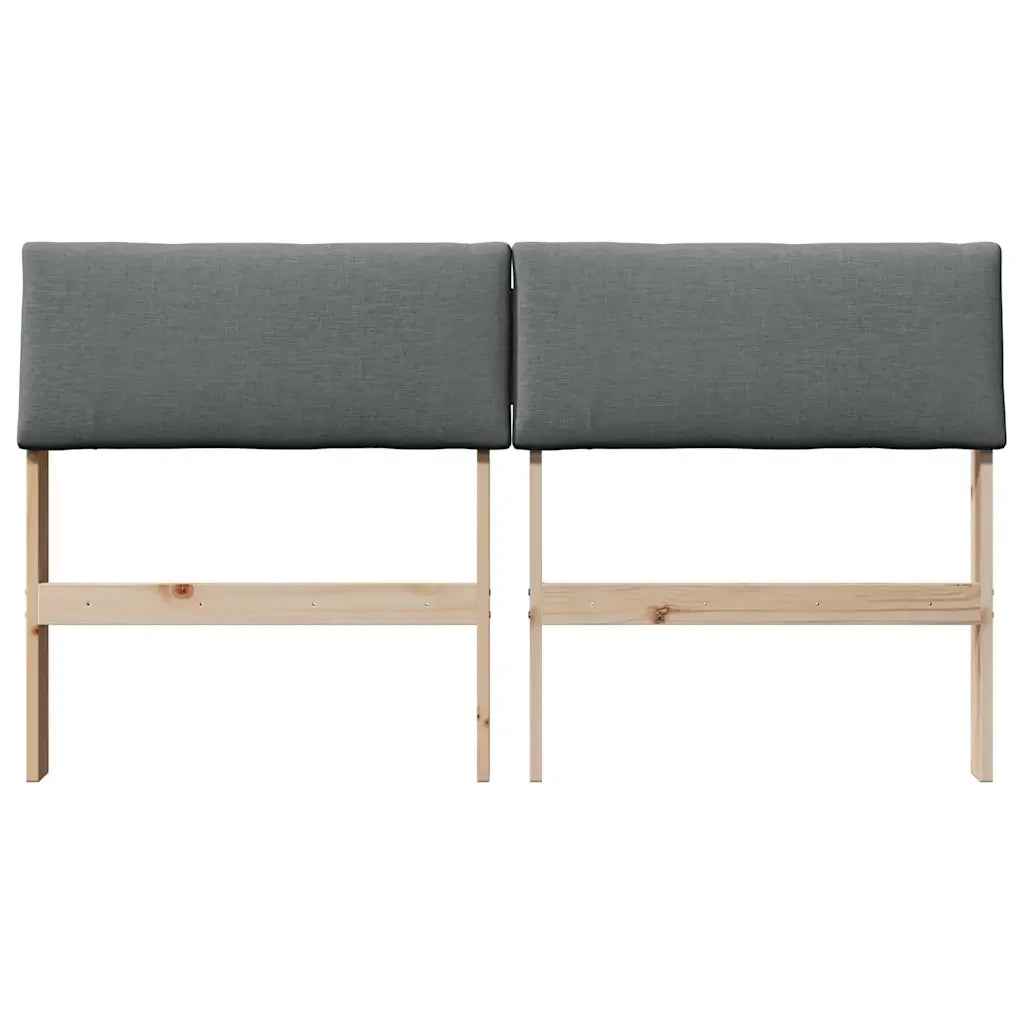 Testiera | Testata imbottita Grigio scuro 140 cm Pino massello