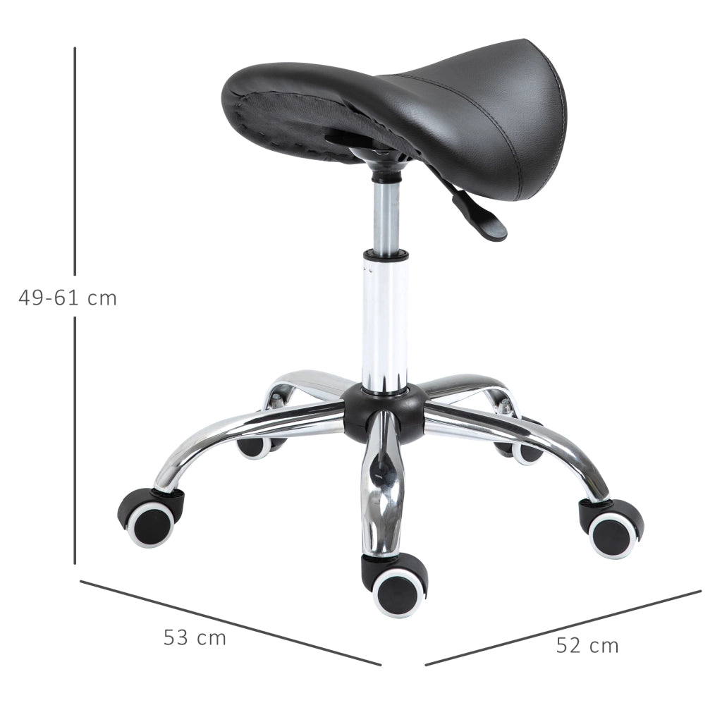 Sgabello con Ruote Regolabile ¨C Minimal ¨C Nero 49-61 cm