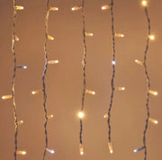 Tenda Luminosa 3x0,8m 128 Maxi LED Reflex Caldo Fisso + Flash Bianco IP67 Prolungabile Cavo Gommato Bianco per Natale Matrimoni Eventi luci natalizie