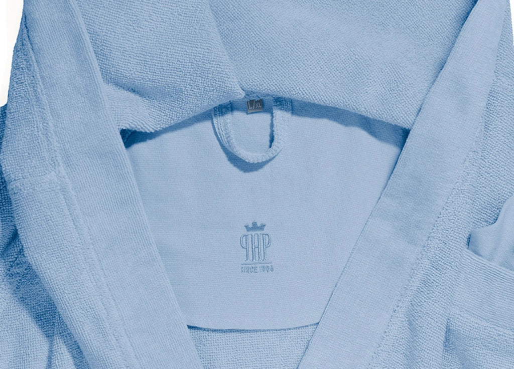 Accappatoio Con Cappuccio E Tasche In Spugna Joy Tinta Unita Mediterraneo - L-XL - Mediterraneo