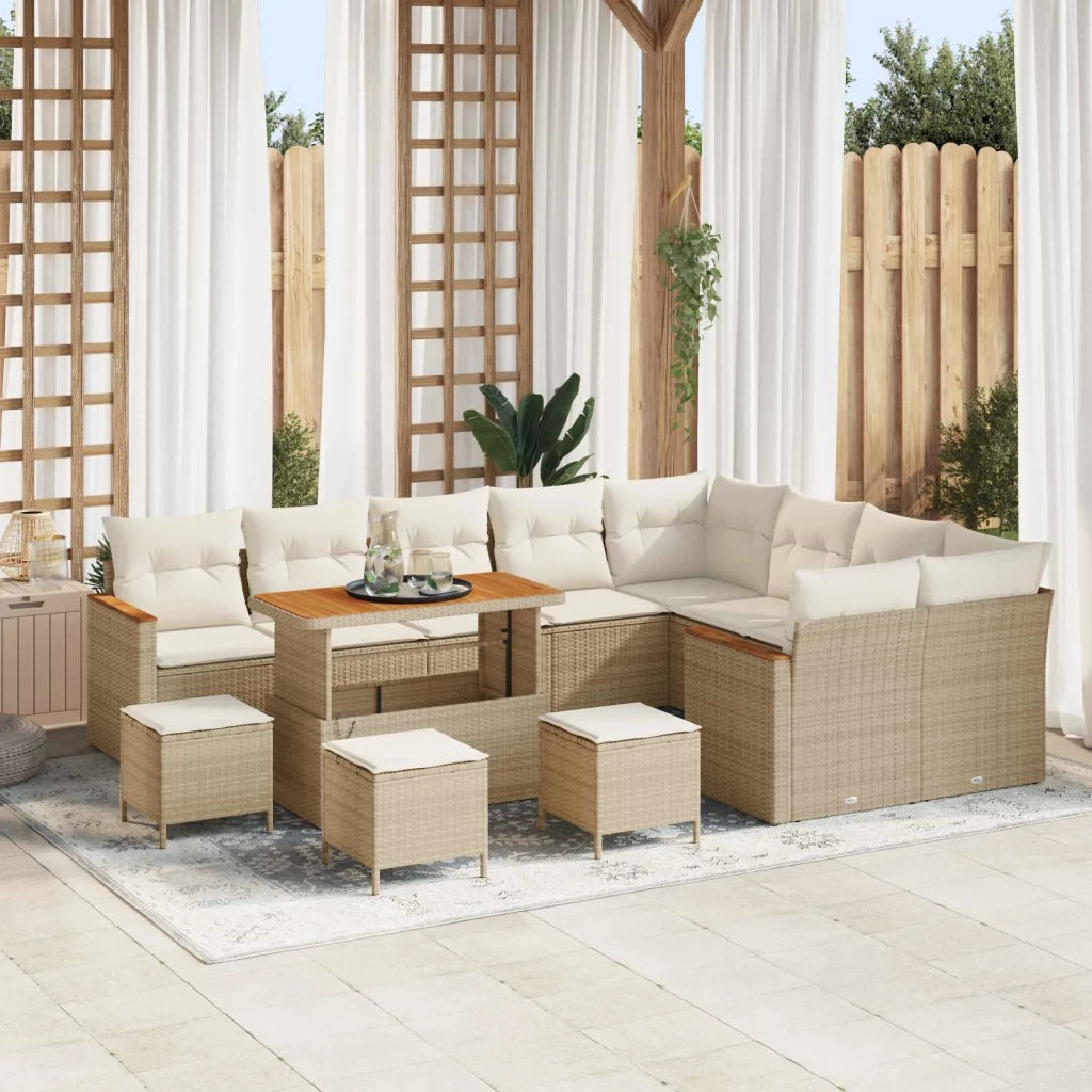 Set Divano da Giardino 13 pcs Beige polyrattan 3362961