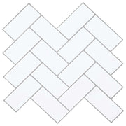 Piastrella a Spina di Pesce 50 pcs Bianco e Grigio 30 x 30 cm 42046182
