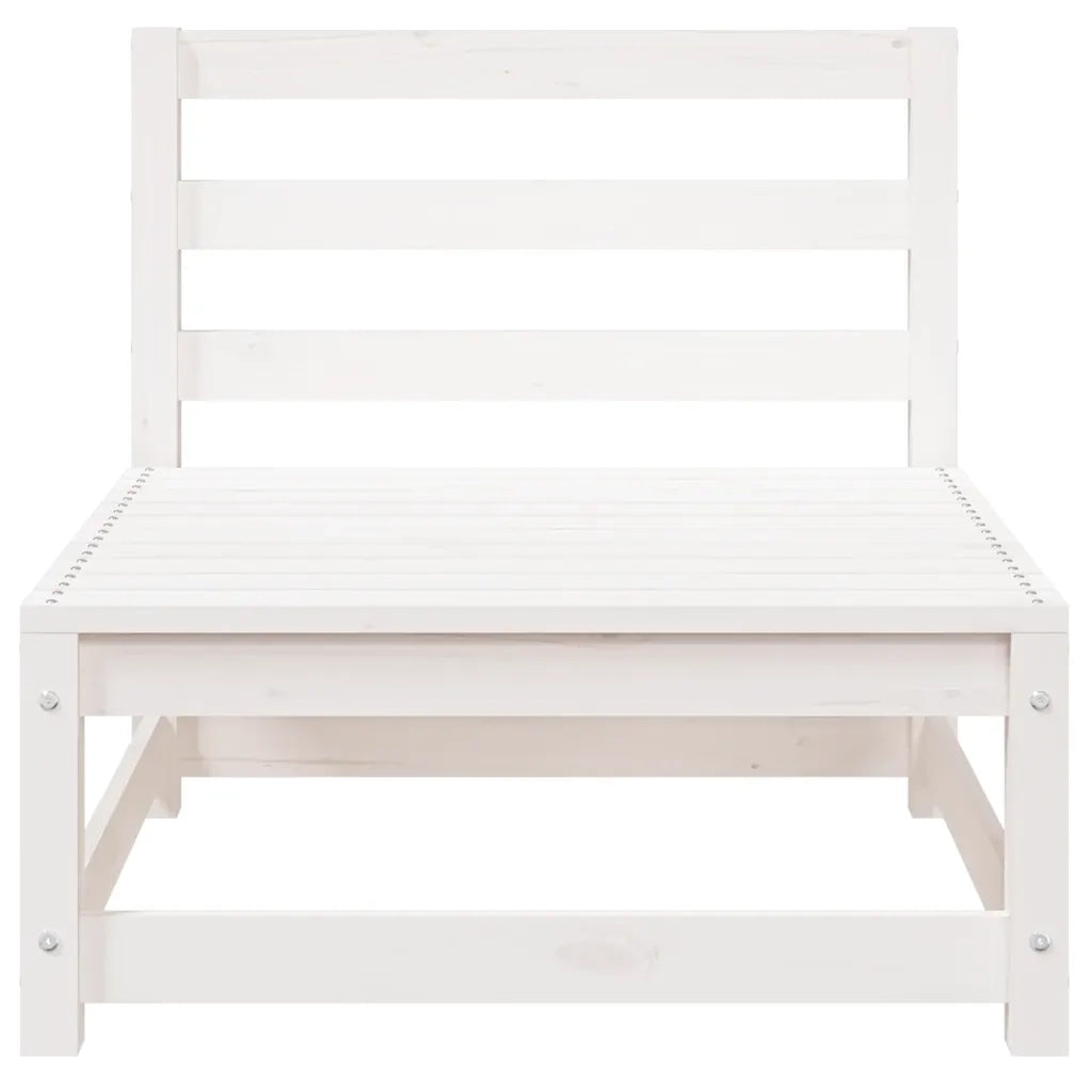 Set Divani da Giardino 2 pz Bianchi in Legno Massello di Pino 805696