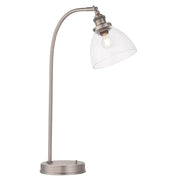 Lampada da scrivania industriale regolabile argento vetro E14