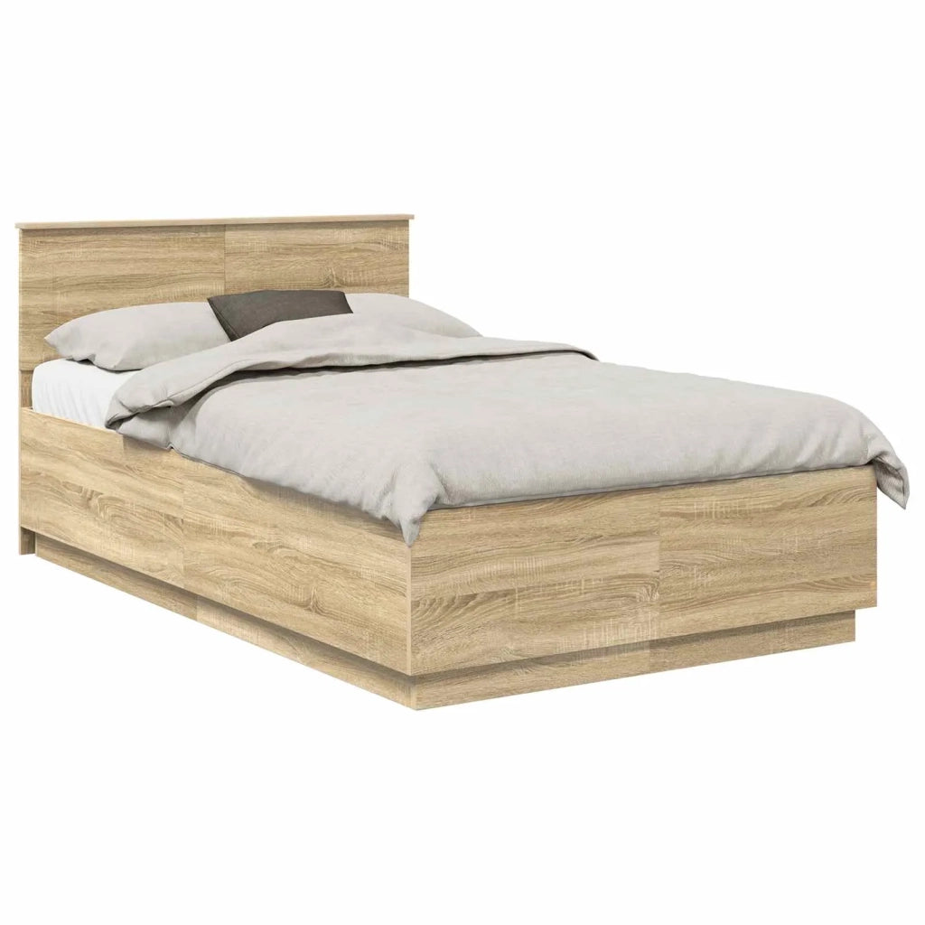 Struttura del letto con testiera Rovere Sonoma 120 x 190 cm 3408091