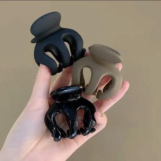 Tre paia di clip per capelli octopus per capelli spessi - Grandi artigli per donne - Colore neutrale opaco - Presa forte, tenaglie antiscivolo