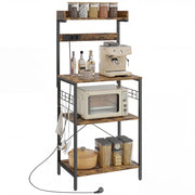 Scaffale Cucina con 2 Prese ¨C zephmum ¨C 60x42x137 cm Marrone Legno