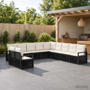 Set Divano da Giardino 11 pz Nero polyrattan 3435763