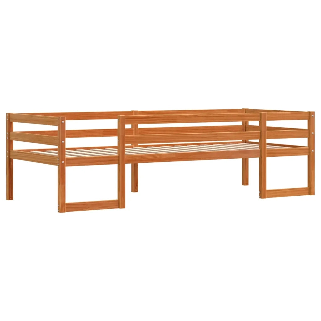 Giroletto per Bambini Marrone Cera 90x190cm Legno Massello Pino 846869