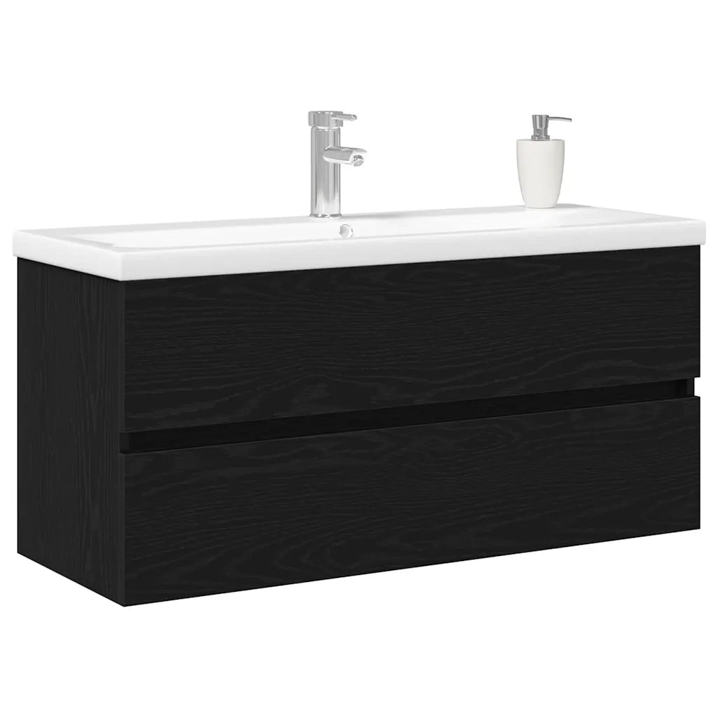 Mobile Lavabo-Armadietto da bagno Rovere nero 100 x 39 x 62 cm Legno multistrato 822510