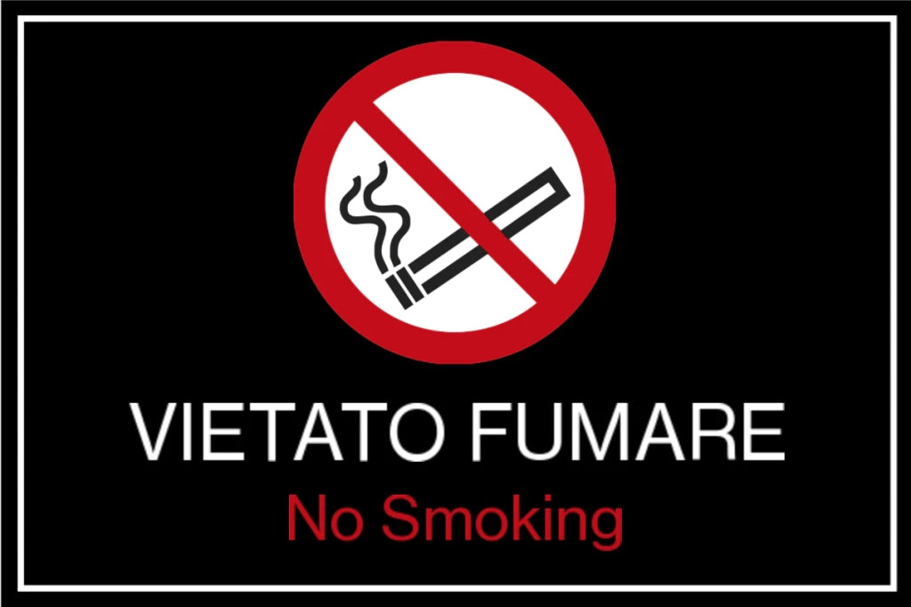 Adesivo Segnaletica VIETATO FUMARE Varie Misure - Lato interno - 15 x 10