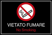 Adesivo Segnaletica VIETATO FUMARE Varie Misure - Lato interno - 15 x 10