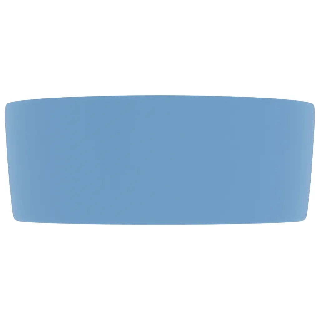 Lavandino Lusso Rotondo Azzurro Opaco 40x15 cm in Ceramica 147011
