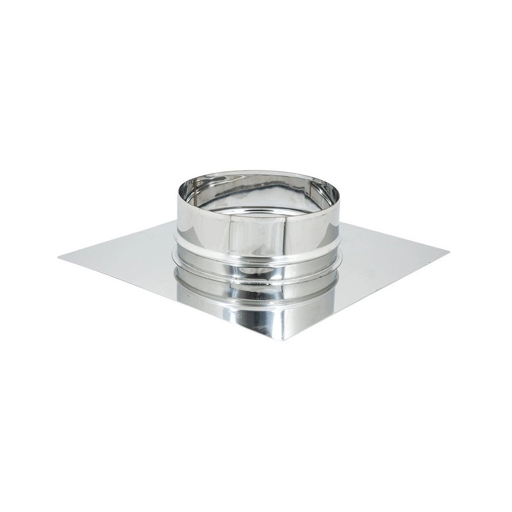 Base forata inox da 250x250mm a innesto m 80 - 230mm 6 decimi, diametro 180mm