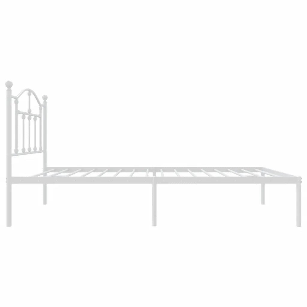 Giroletto senza Materasso con Testiera-Struttura Letto Metallo Bianco 75x190 cm 108188