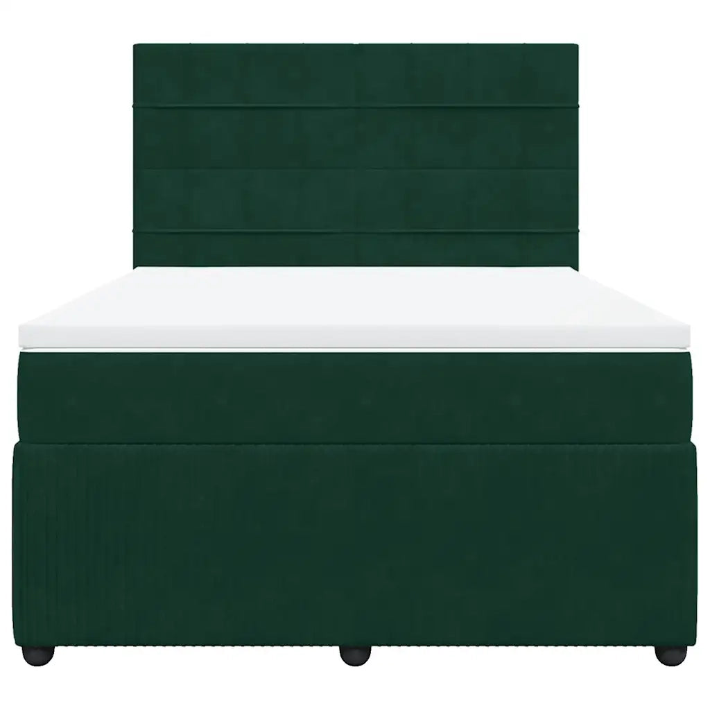 Giroletto a Molle con Materasso Verde Scuro 140x190 cm Velluto 3292337