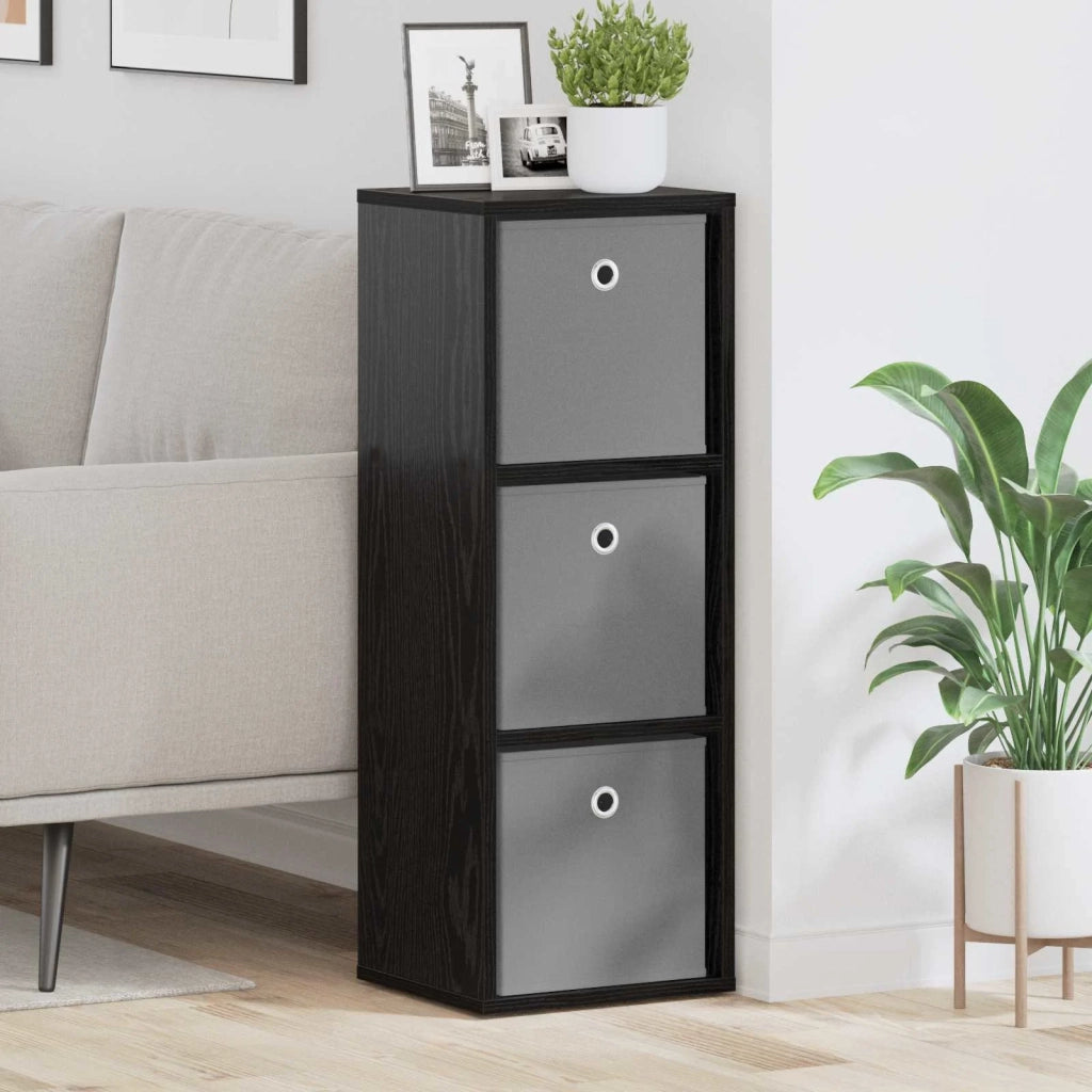 Credenza | Madia | Buffet da pranzo | Armadio da pranzo con cassetto Rovere Nero 30,5 x 27 x 84,5 cm