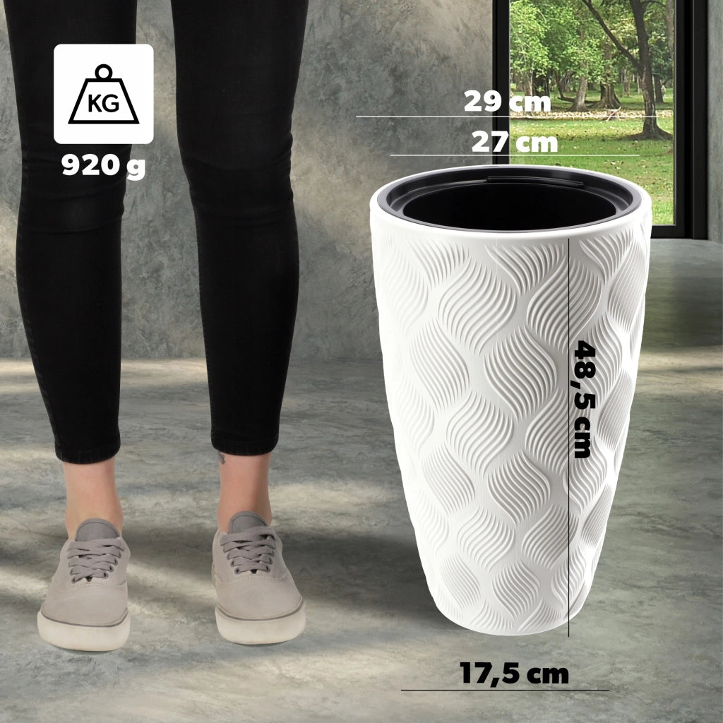 Vaso da fiori KADAX con inserto 48 cm, copertura in plastica alta