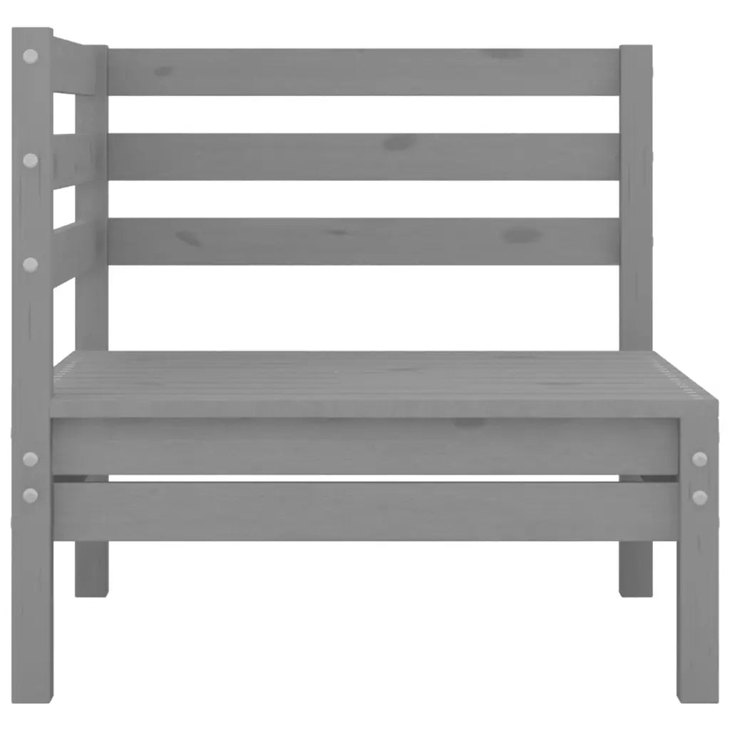 Set Divani da Giardino 3 pz in Legno Massello di Pino Grigio 806599