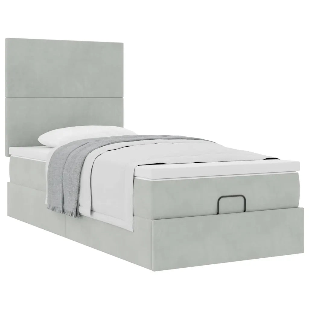 Struttura Letto Pouf con Materassi 100x200 cm Velluto 3313379