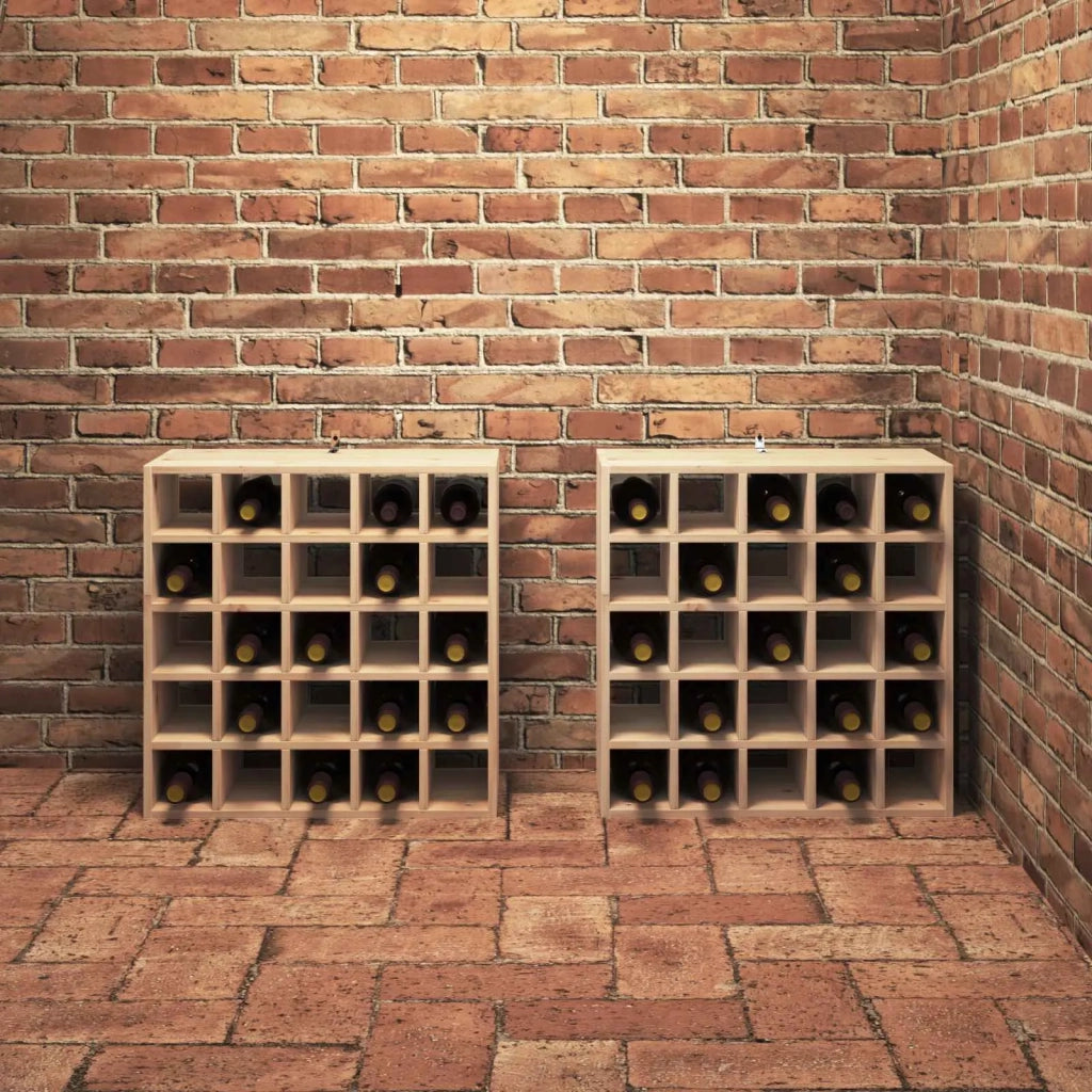 Portabottiglie 2 pz Naturale 56 x 25 x 56 cm Pino massello CFW4896291