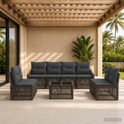 Set Divano da Giardino 9 pcs Grigio polyrattan 3435983