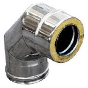 CURVA IN ACCIAIO INOX 316L A 90  ° DOPPIA PARETE- D. Int. 80 - D. Est. 130- DK- pezzi 1