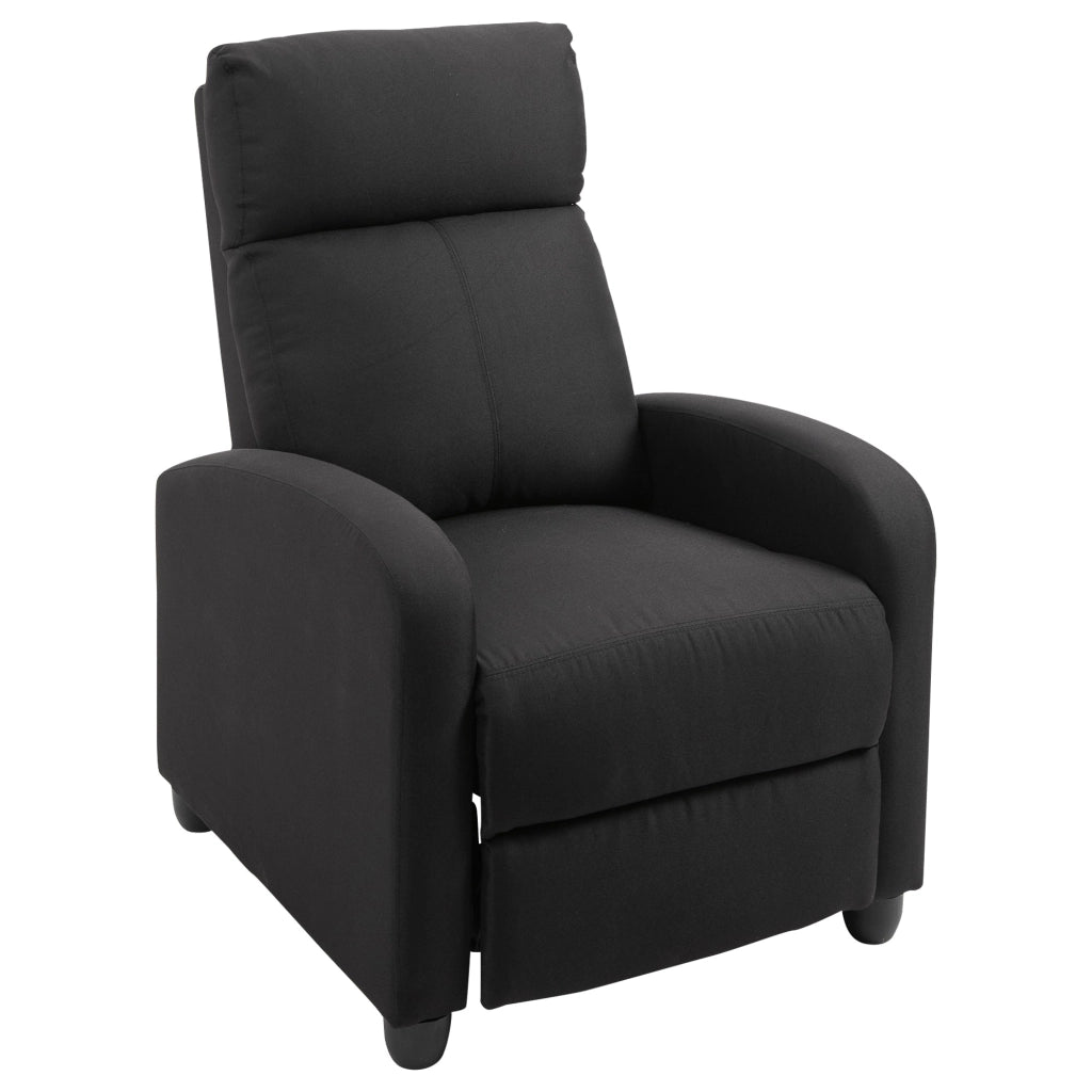 Poltrona Relax Reclinabile Manuale in Lino  Nera