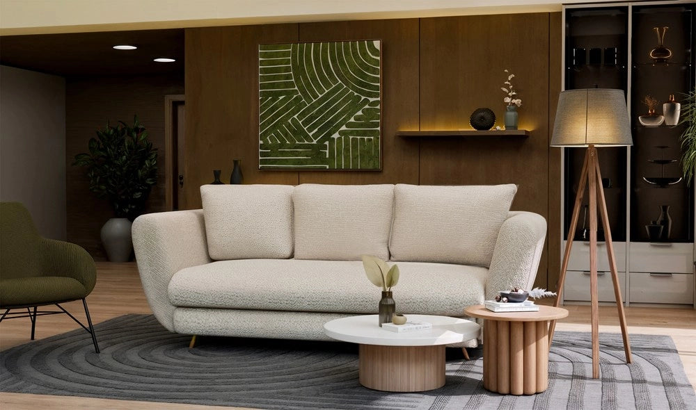 Divano SARIS beige gamba dorata