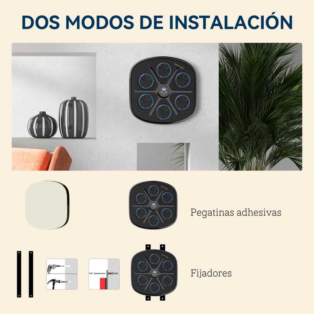 Saco da Boxe Musicale ¨C Minimal ¨C LED, Bluetooth, 9 Velocit¨¤, per Adulti e Bambini