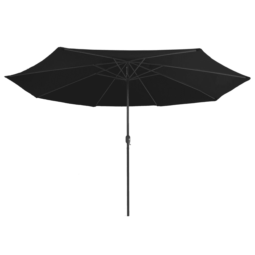 Ombrellone da Giardino con Palo in Metallo 390 cm Nero 47384