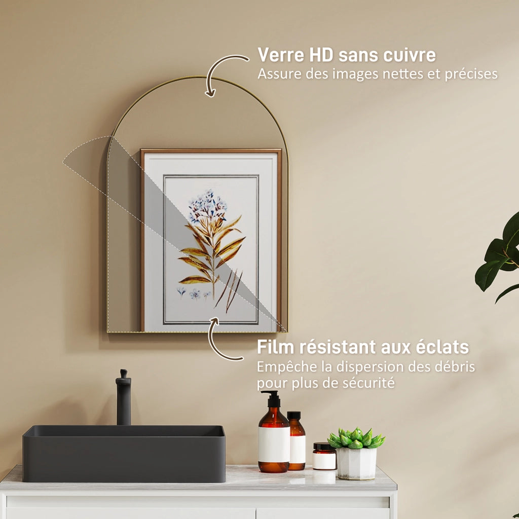 Specchio da parete con cornice in legno ¨C zephmum ¨C 50x70 cm oro