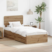 Struttura del letto con testiera Rovere artigianale 90 x 200 cm 3412426