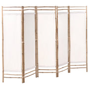 Divisorio a 5 pannelli Marrone chiaro Bambù 225 x 160 Divisorio in legno naturale Japandi Schermo organico Schermo per camera da letto