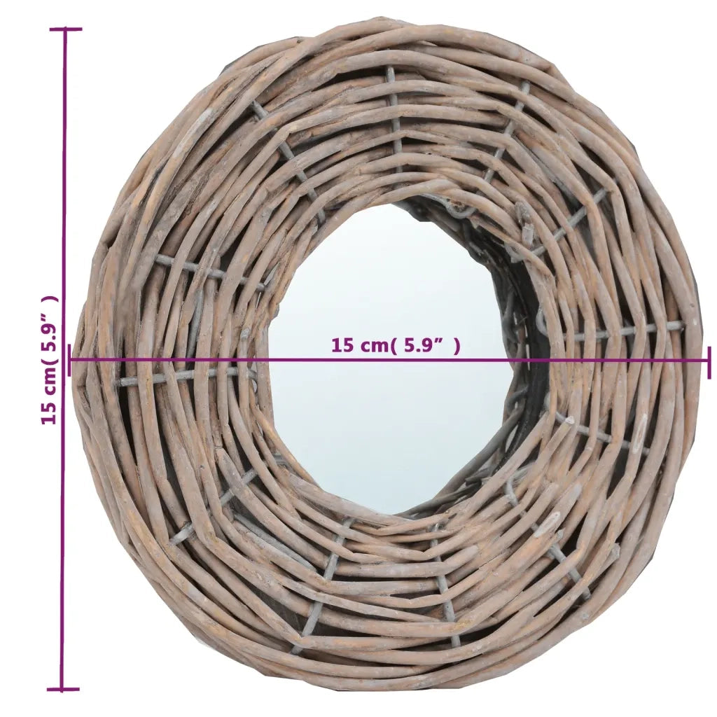 Specchi 3 pz 15 cm in Vimini 287625