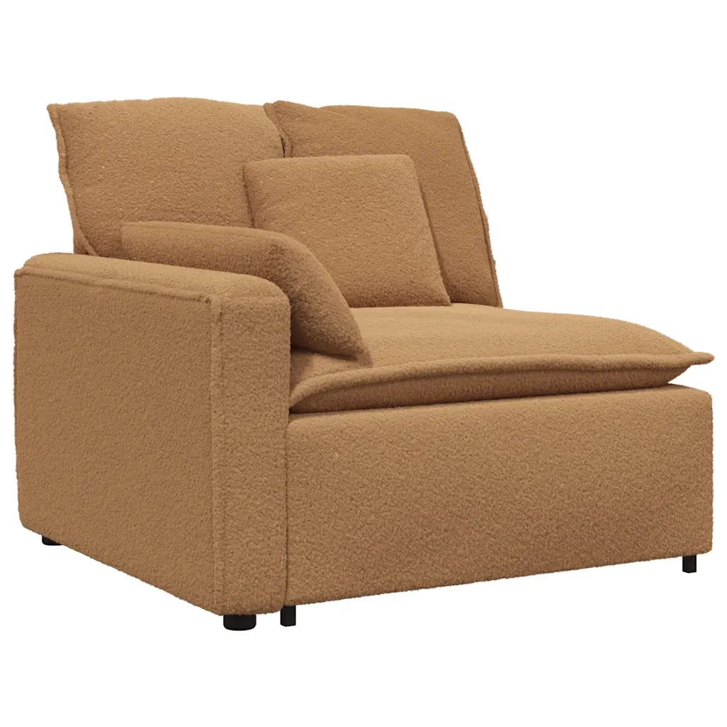 Divano Modulare con Poggiapiedi e Cuscini Beige 3321086