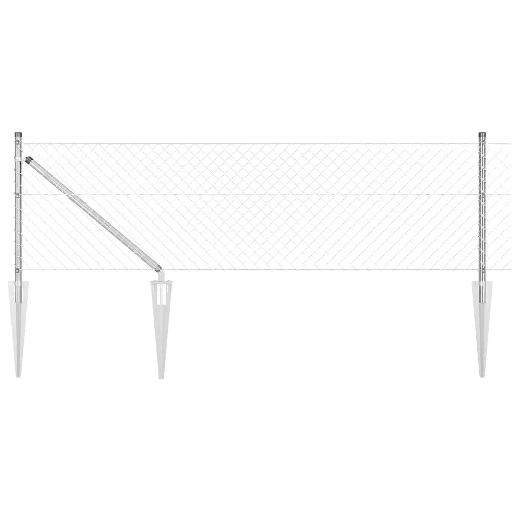 Palo della recinzione | Pannello per recinzione Argento 10 x 0,4 m (maglia 40 x 40 mm)
