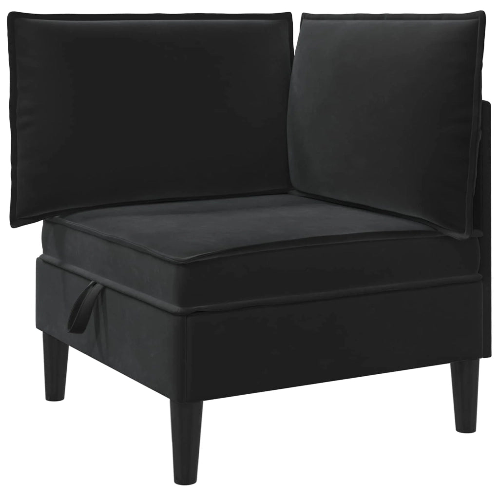 Set di mobili per il soggiorno con cuscino 4 pcs Nero Velluto 3413754